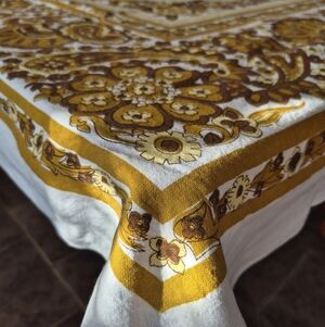 Vintage Dijon Floral Tablecloth